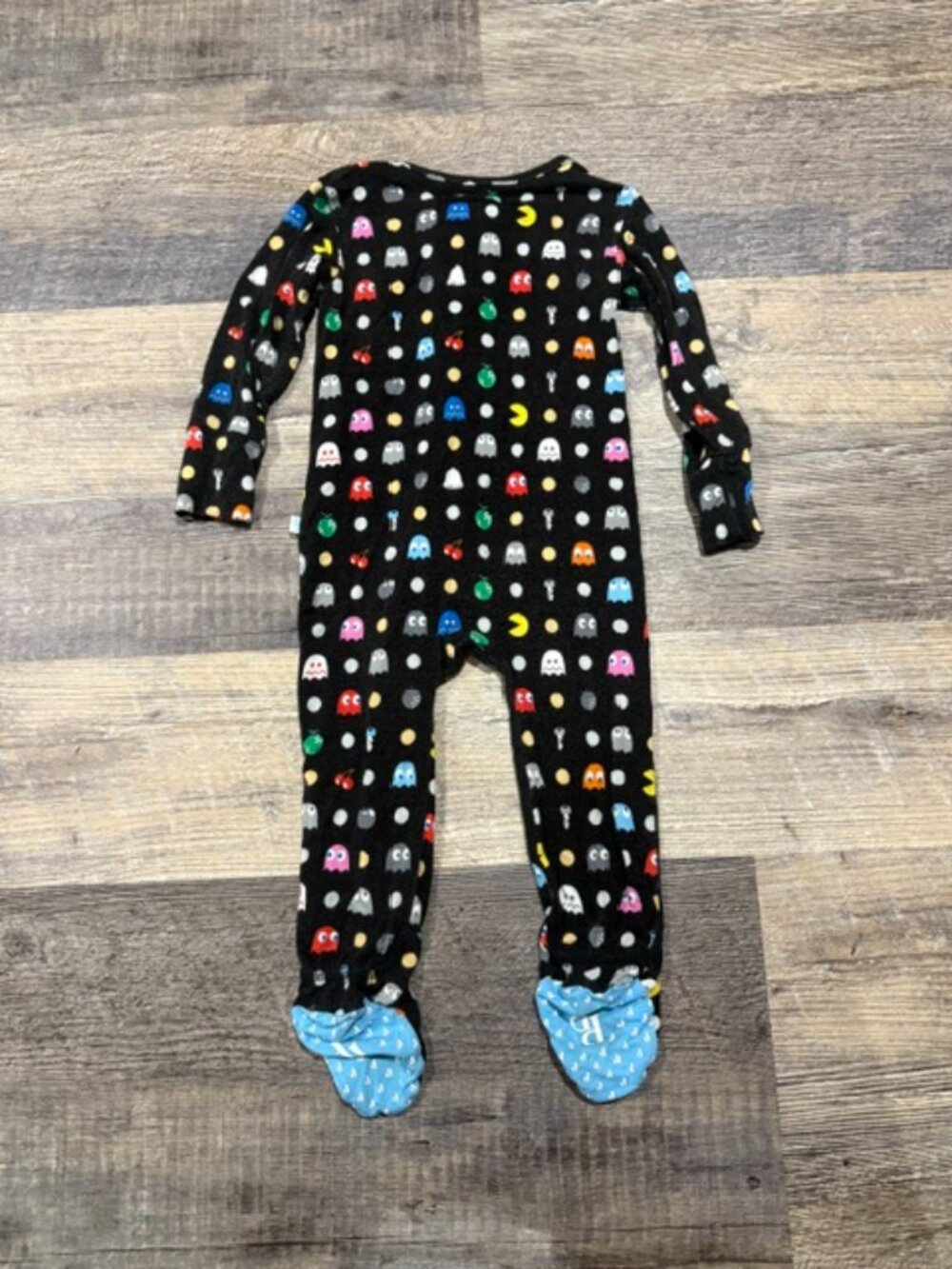 Posh Peanut Pac-Man Print Footie Pajamas 12-18 Months - Picture 2 of 4
